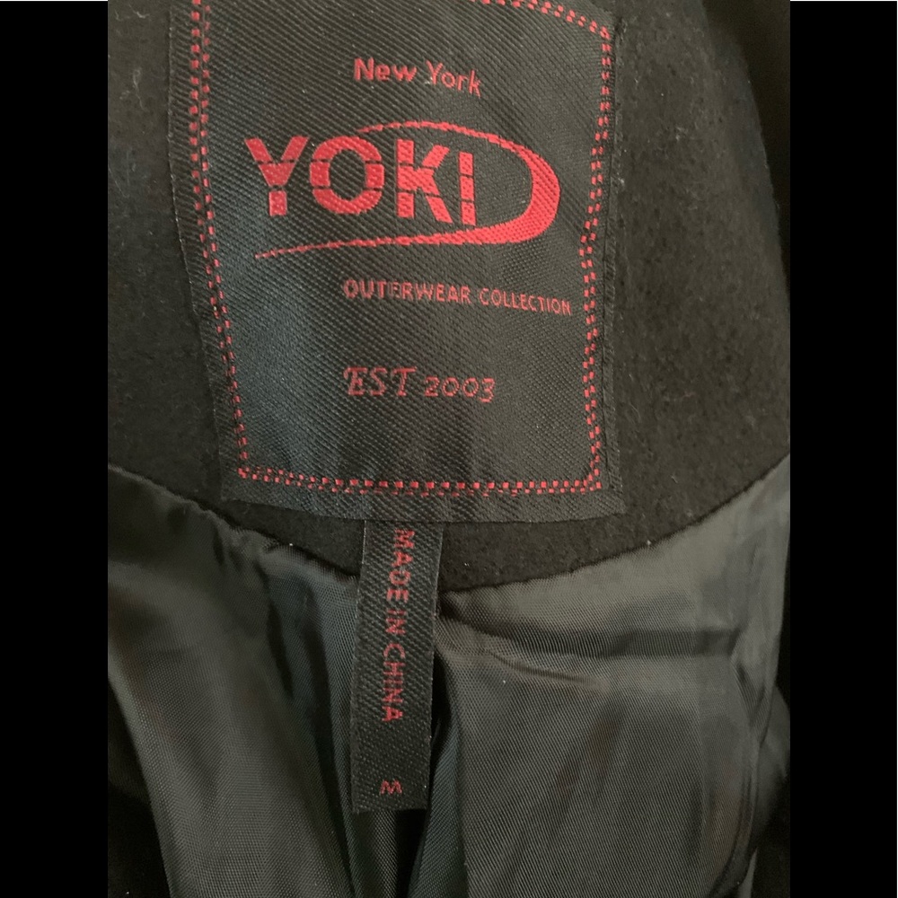 YOKI of New York Black & Gray Coat, Size Medium - Picture 2 of 8